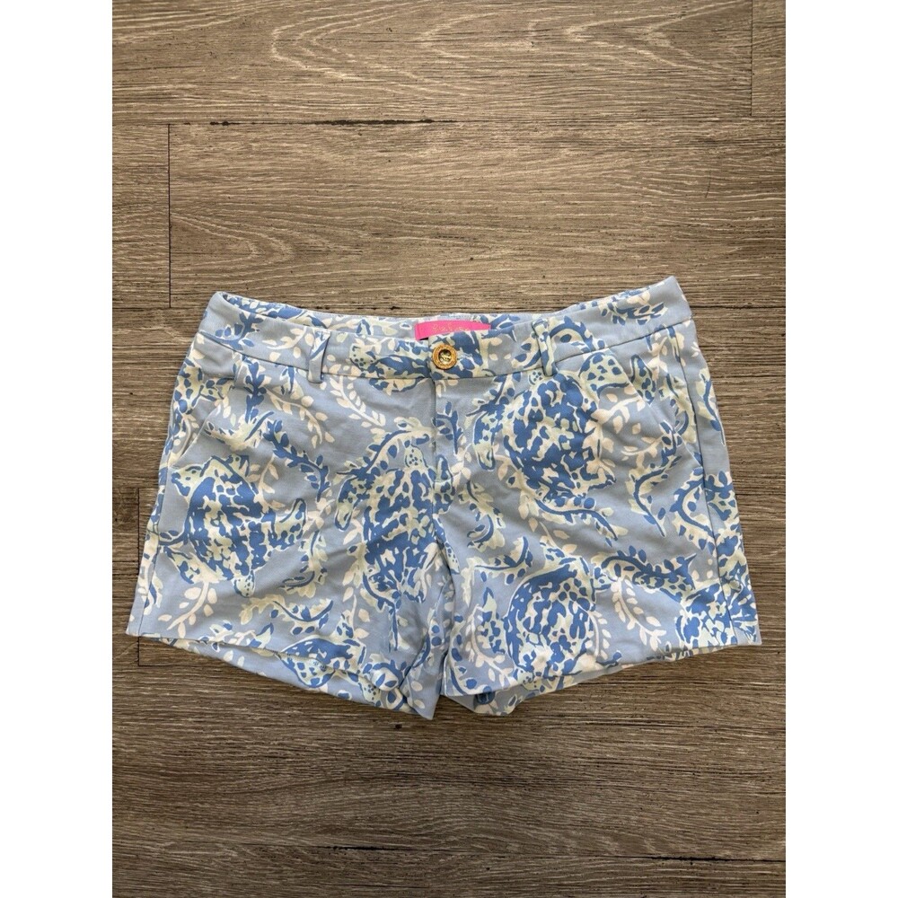 Lilly Pulitzer Callahan Women's Knit Shorts Blue Turtley, Size 4